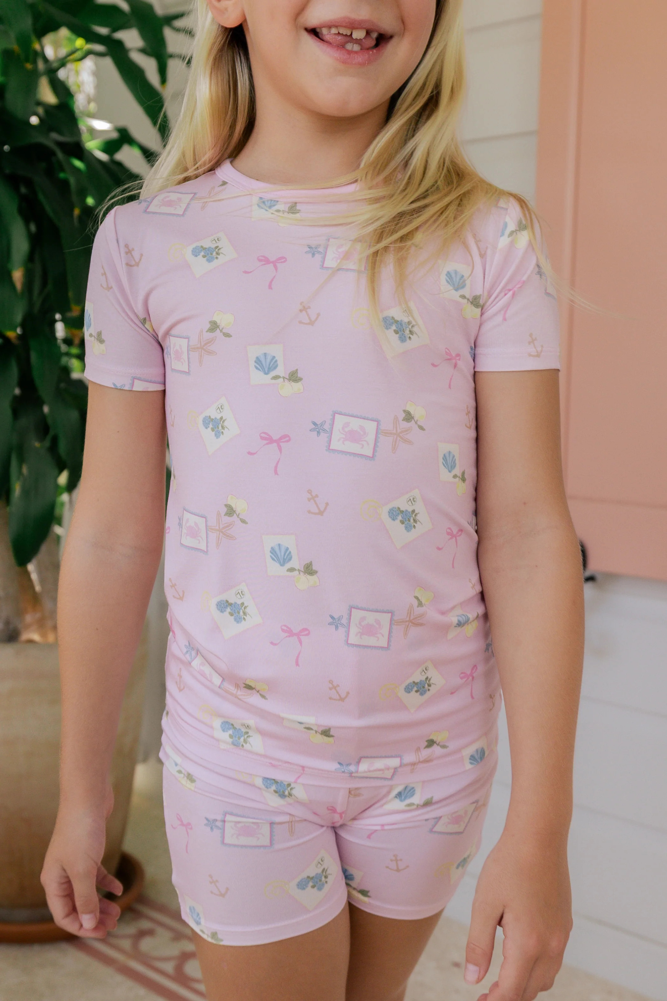 Little Coastal Notes Two Piece Short Set | Soft Kids Sleepwear | In My Jammers | In My Jammers