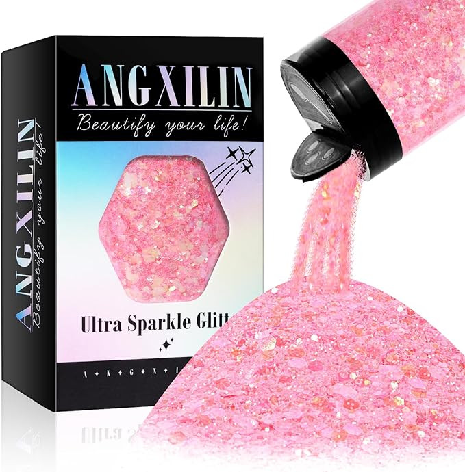 Holographic Chunky Glitter, 190g/6.7oz Chunky and Fine Mixed Craft Glitter, Bulk Laser Sequin Gli... | Amazon (US)