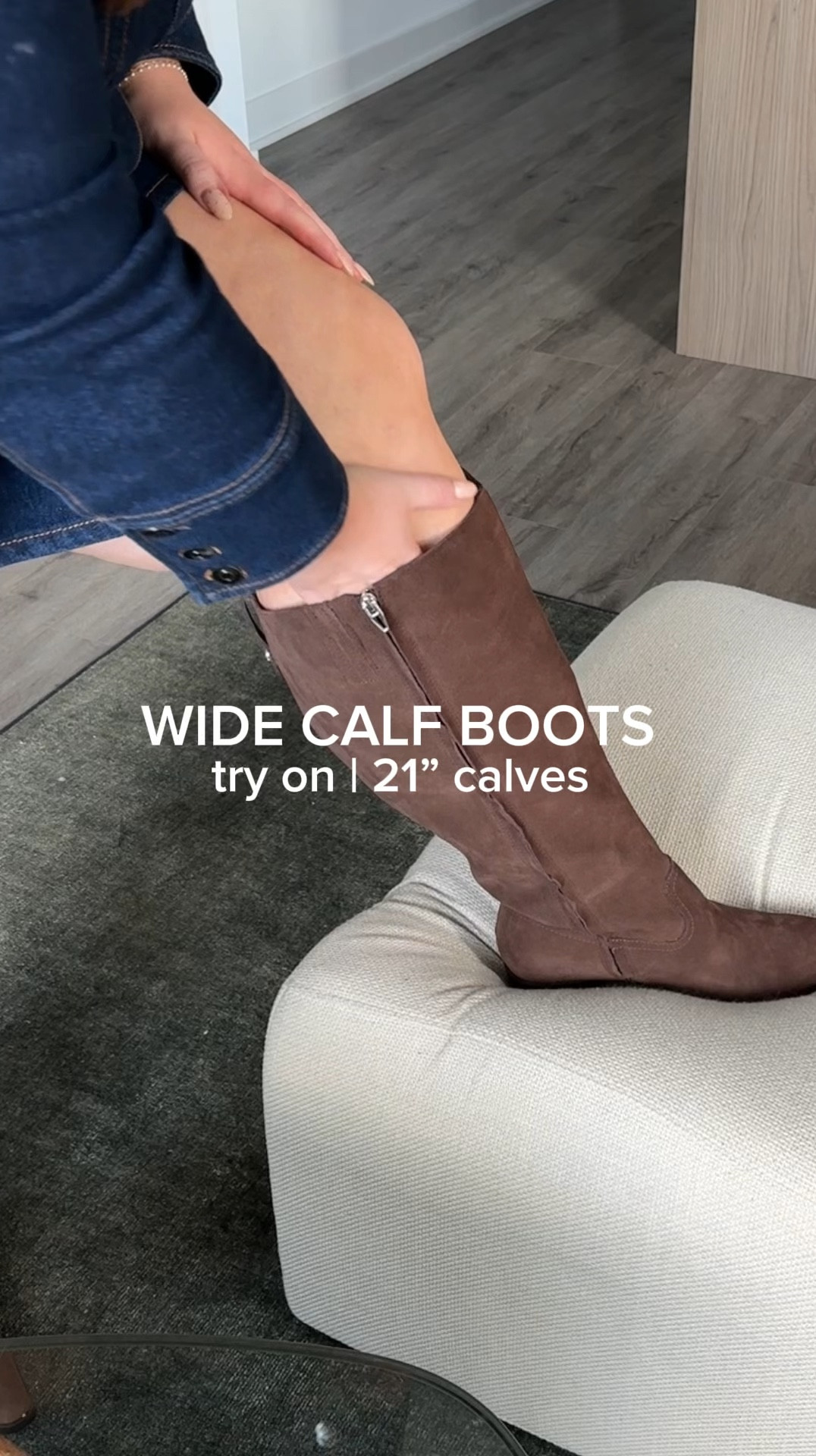 Wide calf boots that are loose on my 21” calves!! Love this chocolate brown suede for fall.

Wearing a size 10

#LTKmidsize #LTKplussize #LTKcurves
