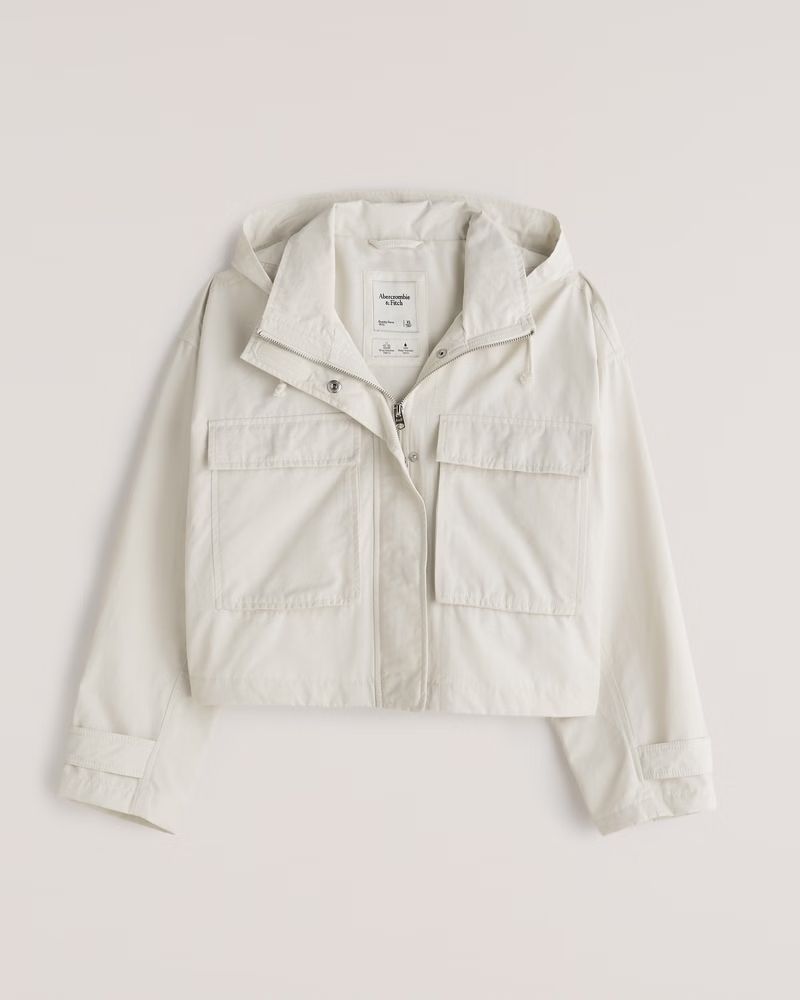 Women's Cropped Hooded Utility Jacket | Women's Coats & Jackets | Abercrombie.com | Abercrombie & Fitch (US)