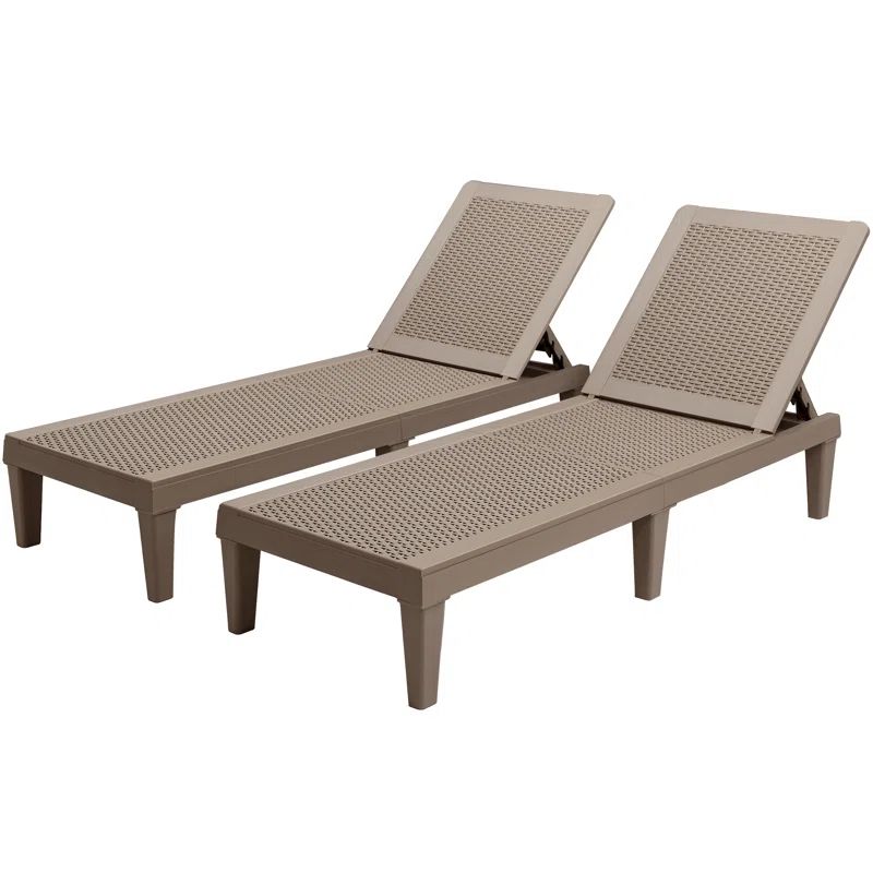 Ikey 21.7'' Outdoor Chaise Lounge (Set of 2) | Wayfair North America
