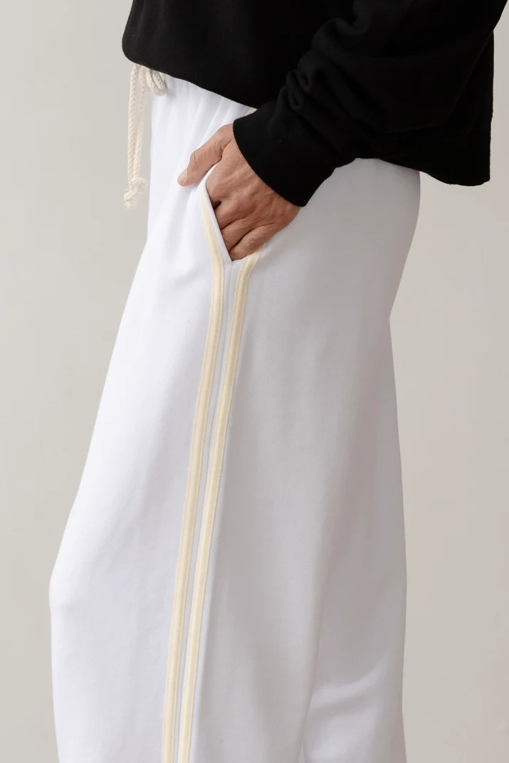 The Eco-Terry Stripe Crop Pant | DONNI.