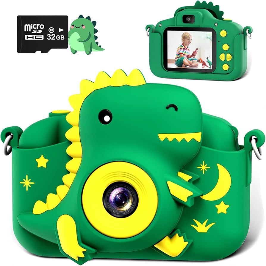 Kids Camera - Dinosaur Toddler Digital Camera for Ages 3-12 Boys Girls Childrens, Christmas Birth... | Amazon (US)