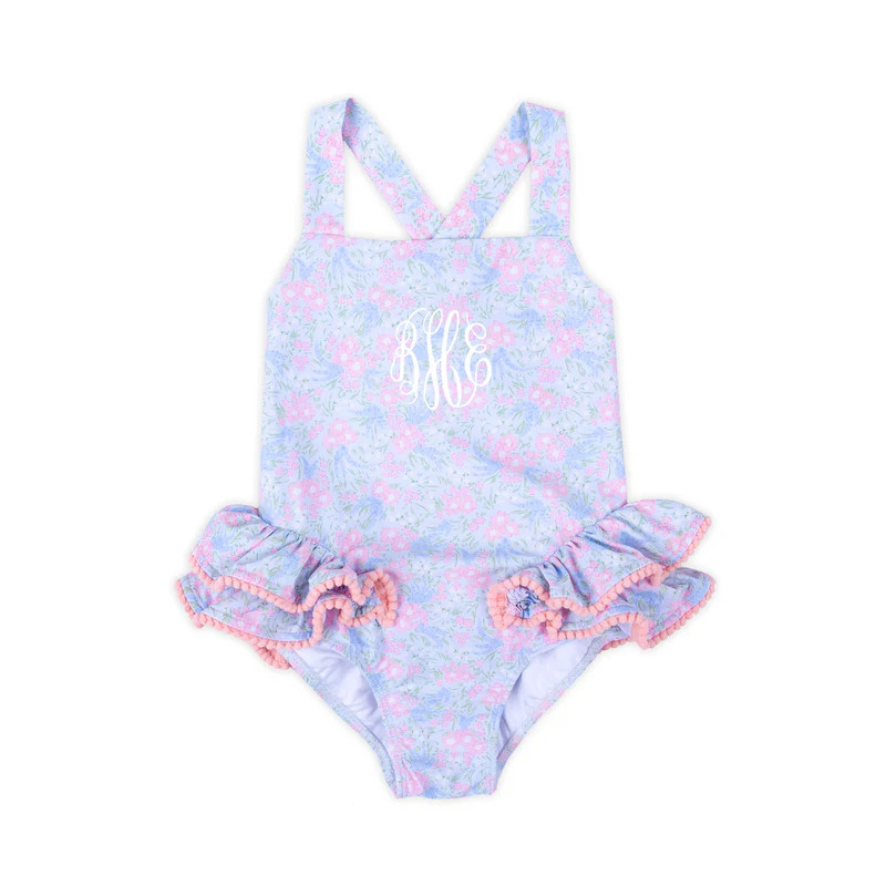 Vintage Garden Blue One Piece Swimsuit | Classic Whimsy