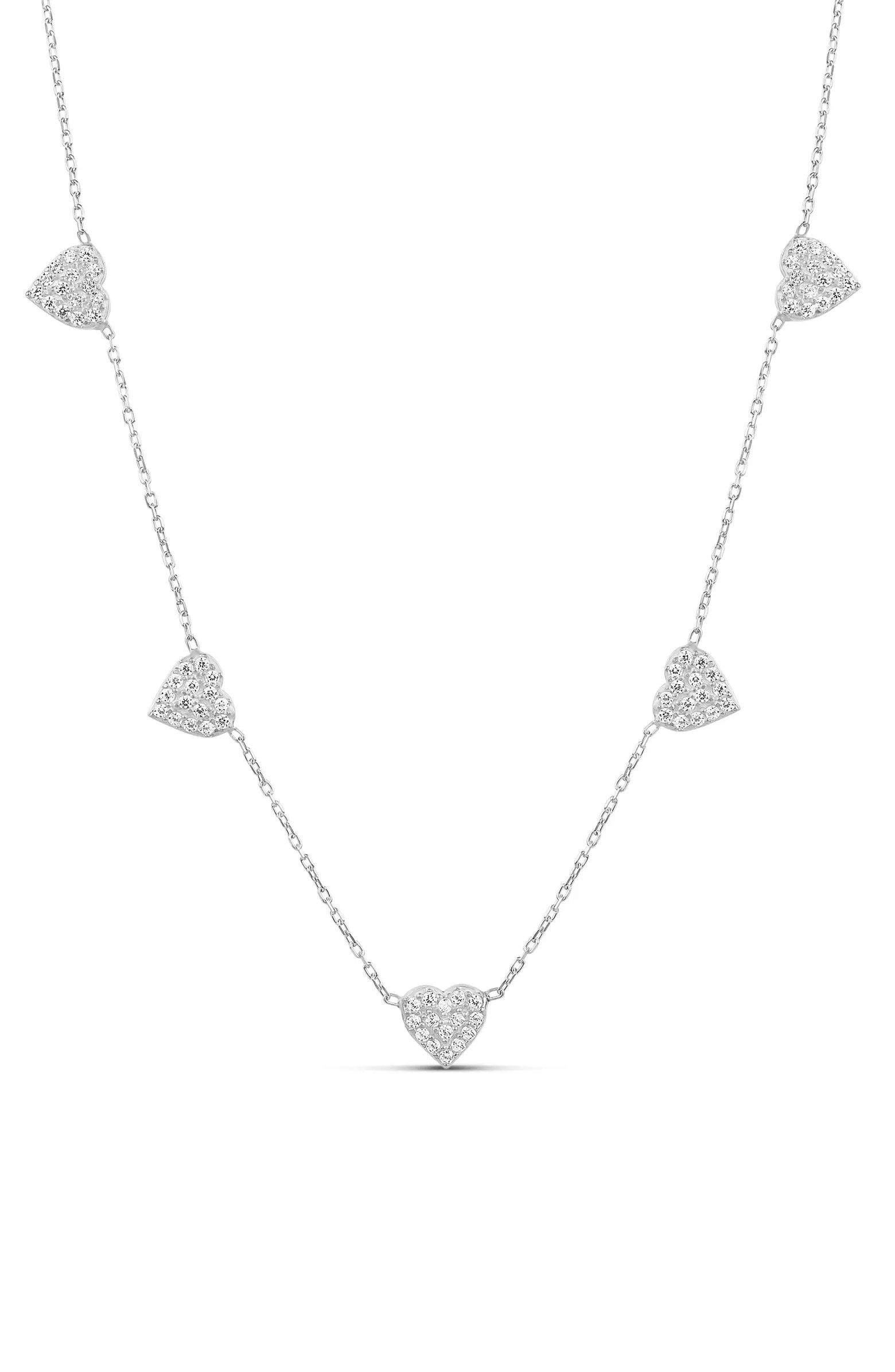 Pavé Heart Station Necklace | Nordstrom