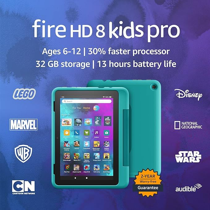 Amazon Fire HD 8 Kids Pro tablet, 8" HD display, ages 6-12, 30% faster processor, 13 hours batter... | Amazon (US)