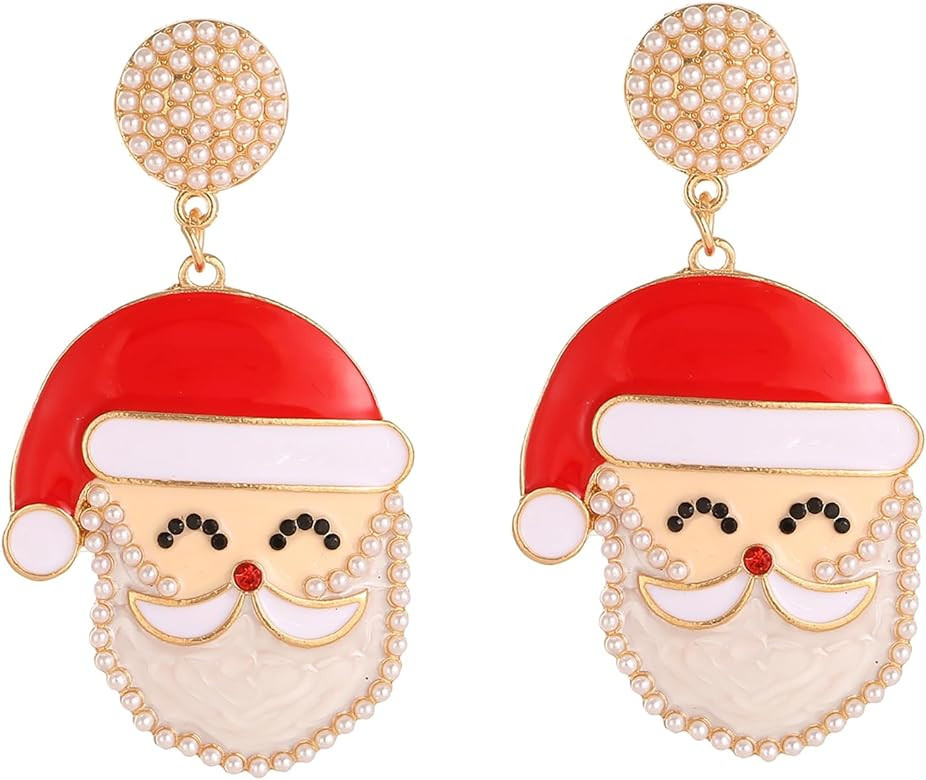 ATIMIGO Merry Christmas Drop Dangle Earrings Cute Christmas Xmas Tree Light Bulb Snowman Santa Ca... | Amazon (US)