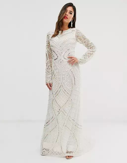 A Star Is Born Bridal embellished maxi dress in ivory | ASOS (Global)