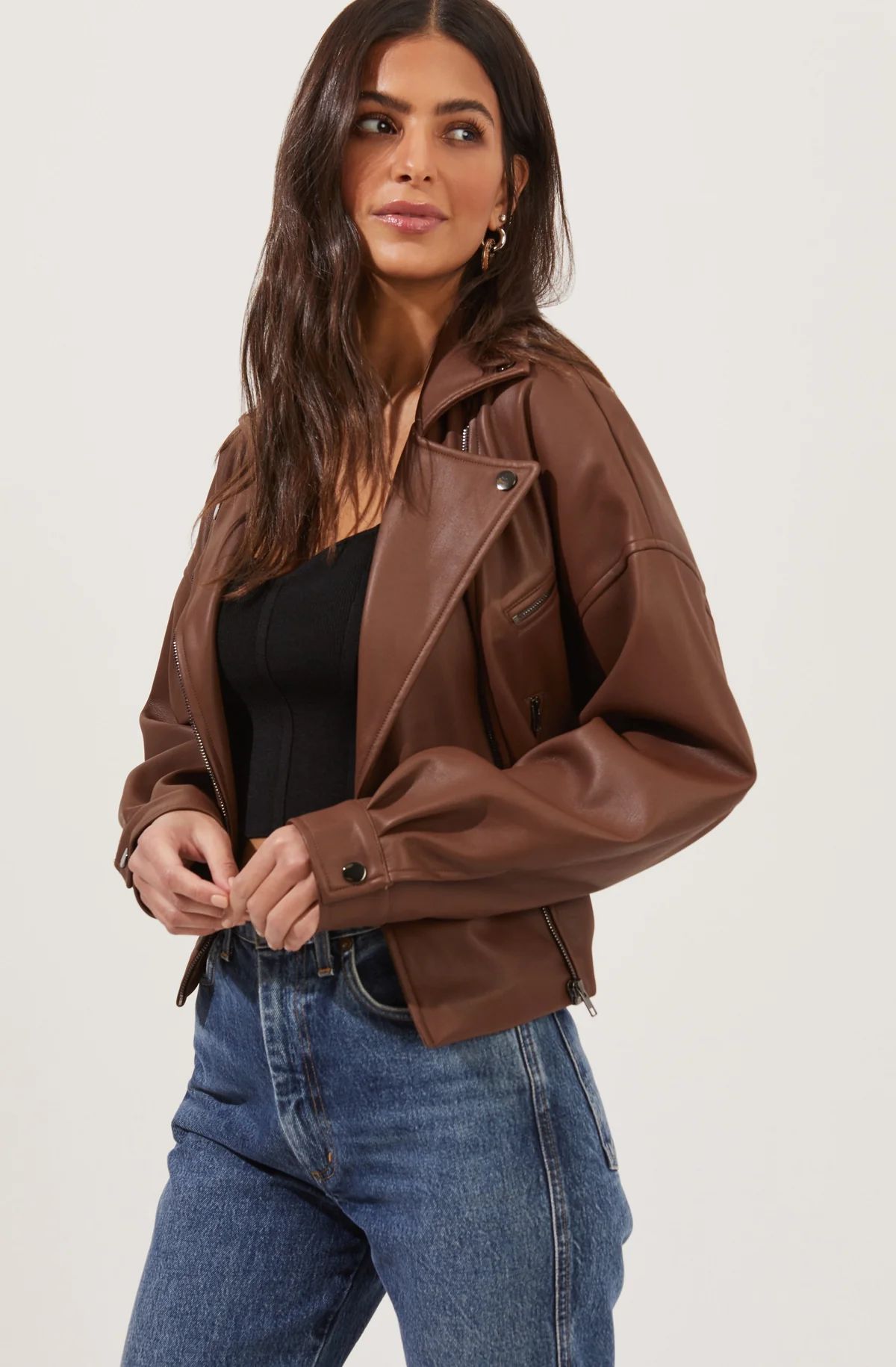 Rubia Faux Leather Moto Jacket | ASTR The Label (US)