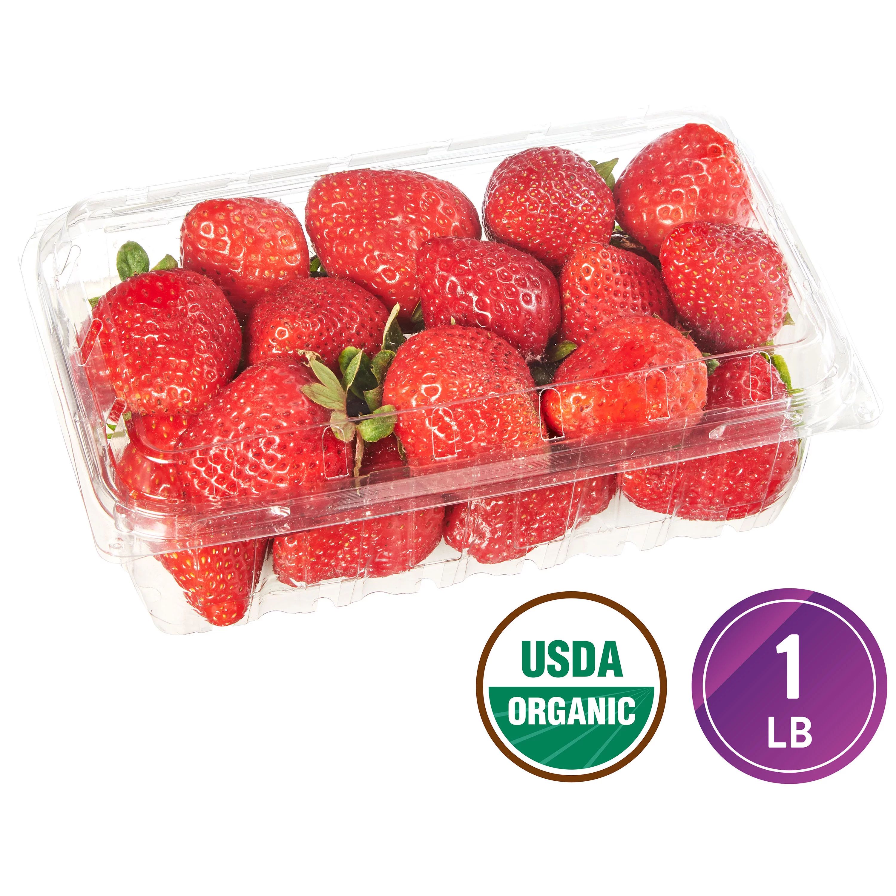Fresh USDA Organic Strawberries, 1 lb. - Walmart.com | Walmart (US)