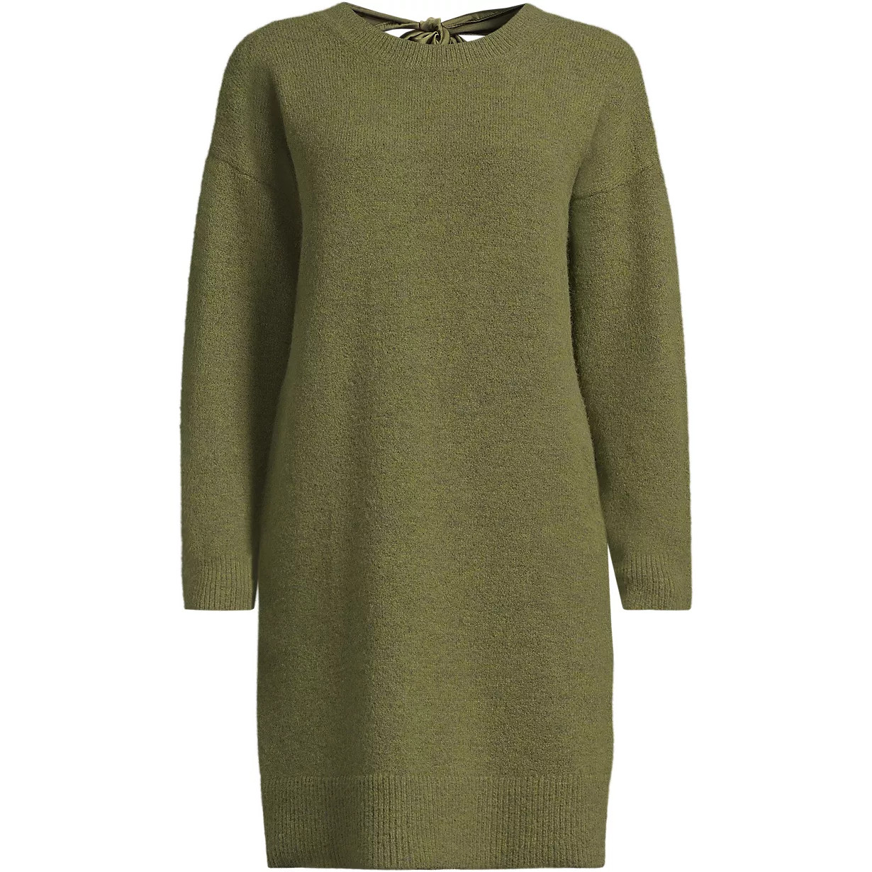 Women's Fuzzy Bow Back Mini Sweater Dress | Lands' End (US)