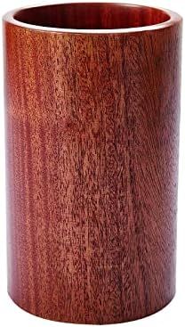 Wooden Utensil Holder Natural Acacia - Wood Kitchen Utensil Holder for Countertop, 5.9 x 3.6 x 3.6 I | Amazon (US)