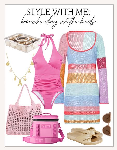 The perfect outfit for a beach day with the kids! Cute and flattering one piece swimsuit! 

#beachday

Beach day outfit. Amazon swim. Amazon finds. Amazon colorful coverup dress. Pink halter one piece swimsuit. Pink cooler. Beach day essentials. Beach day snack box. Beachy charm necklace. Pink woven tote. Gold slide sandals. designer inspired sunglasses  

#LTKSwim #LTKSeasonal #LTKStyleTip