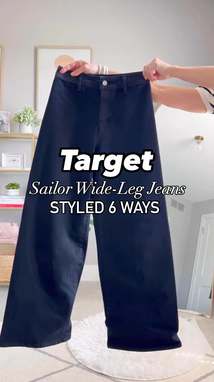 Target Sailor Wide-Leg Jeans Styled 6 Ways. These jeans are supposed to be cropped length, but I am 5’1 and they fit me perfectly as a full length pant  

#LTKStyleTip #LTKBacktoSchool #LTKWorkwear