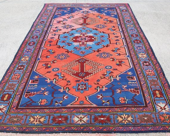 FREE SHIPPING!!! Vintage Shirvan Rug, Nomadic Rug, Boho Rug, Turkish Rug, Kazak Rug, Handmade Rug, A | Etsy (US)