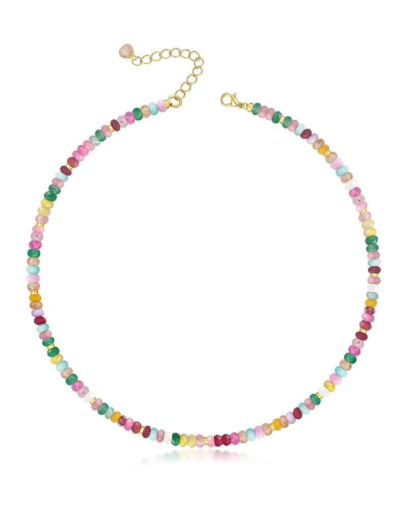 Heishi Style Gemstones/Natural Pearls Beaded Choker Necklace for Women, Handmade Jewelry Gifts fo... | Amazon (US)