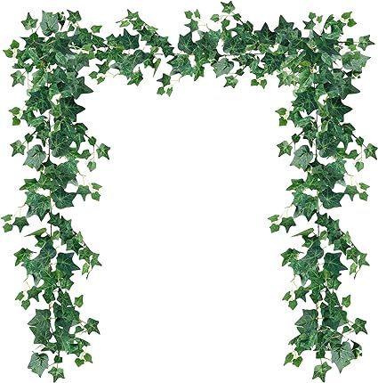 Sggvecsy 3 Pcs Artificial Ivy Vines Kit 6.4Ft Odorless Silk Ivy Garland with Green Leaves Fake Ha... | Amazon (US)