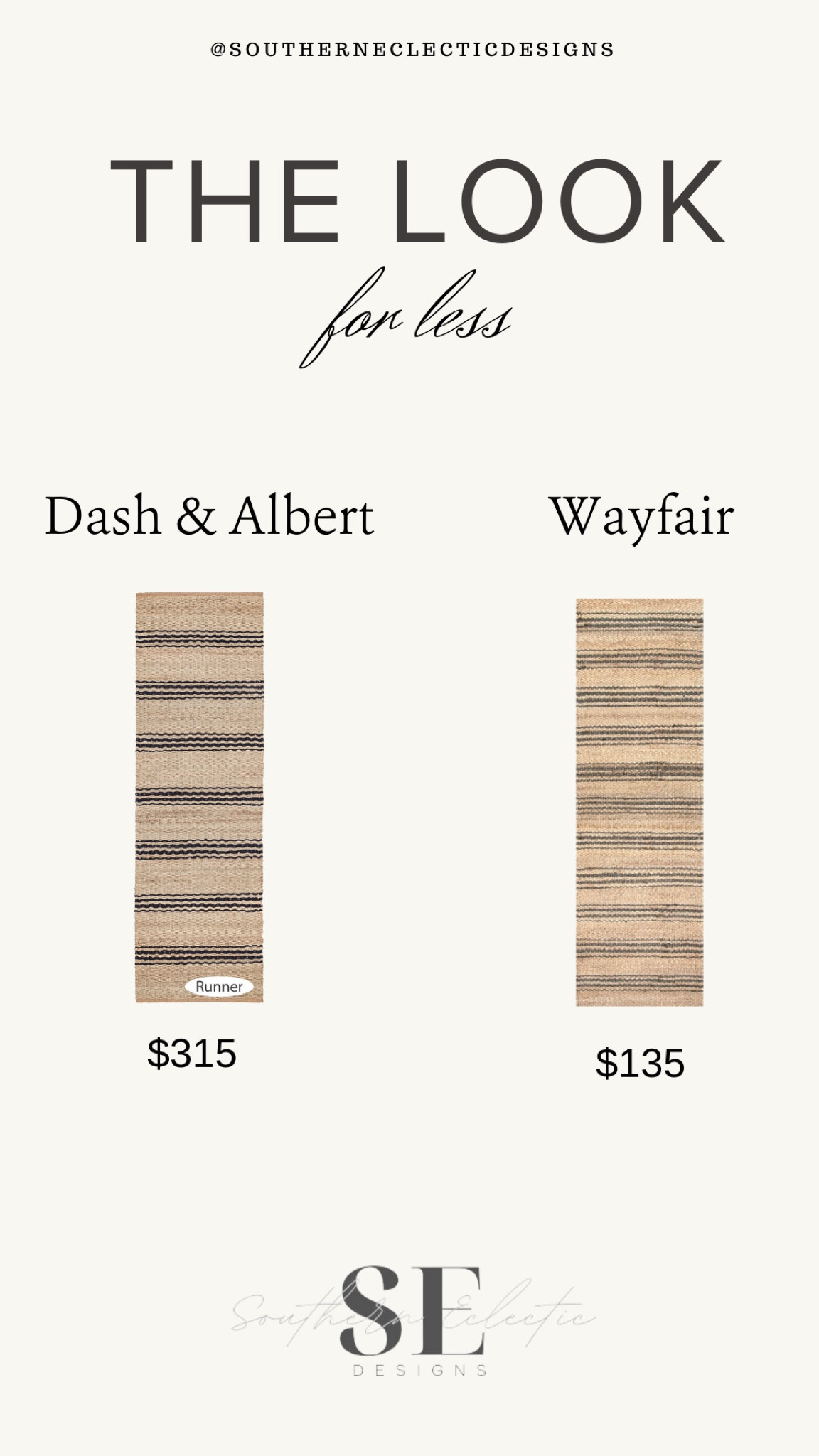 Look for less jute striped runners. Love this runner for an entry or kitchen. 🤍


#LTKover40 #LTKhome #LTKfindsunder50