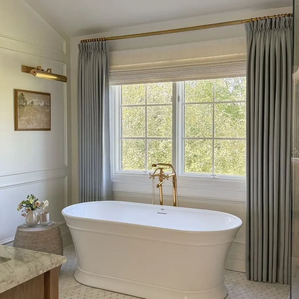 Custom Luxury Bathroom Curtains with Waterproof Layer | TWOPAGES
