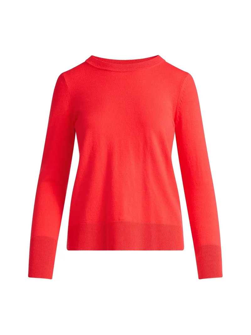 Free Assembly Women's and Women's Plus Cozy Yarn Crewneck Sweater with Long Sleeves. Lightweight,... | Walmart (US)