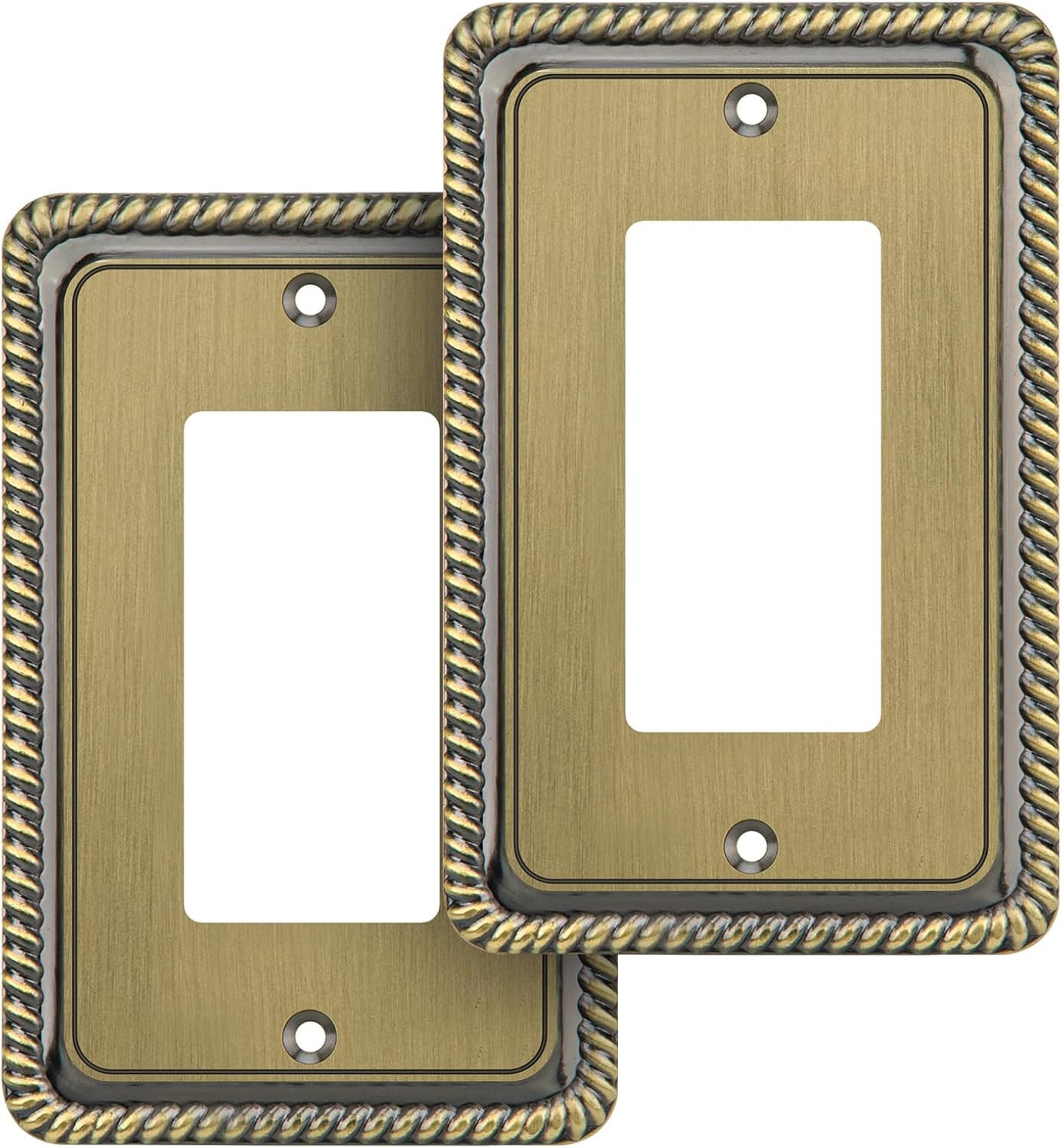 Henne Bery Rope Edge Decorative Wall Plate Switch Plate Outlet Cover (Single Decorator, 2 Pack, A... | Amazon (US)