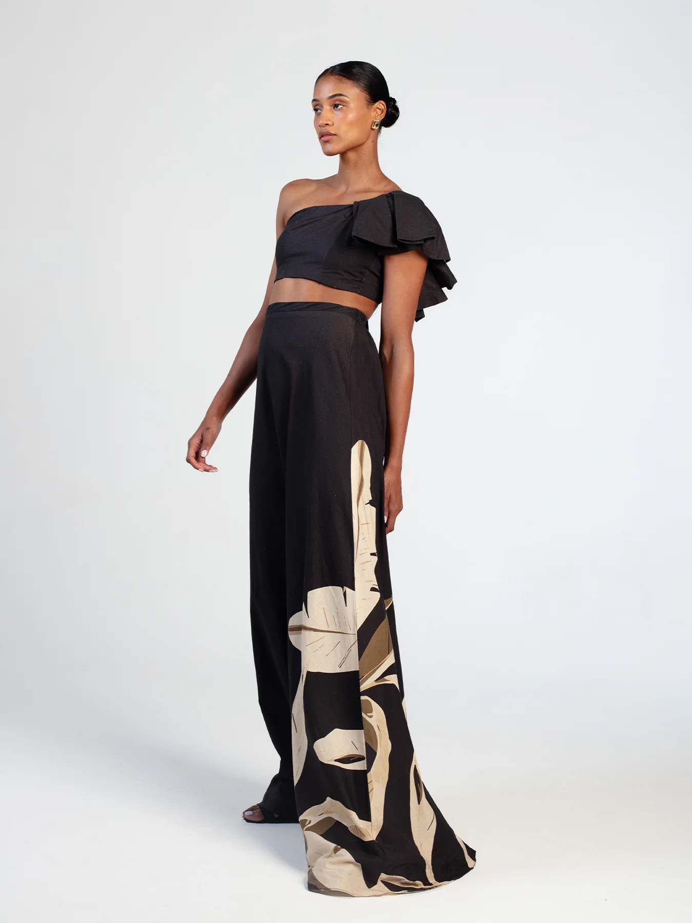 Printed Linen Dee Top - Sierra Noir | Diarrablu