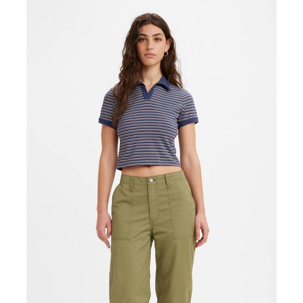 Levi's® Women's Short Sleeve Bonnie Shrunken Cropped Polo T-Shirt | Target
