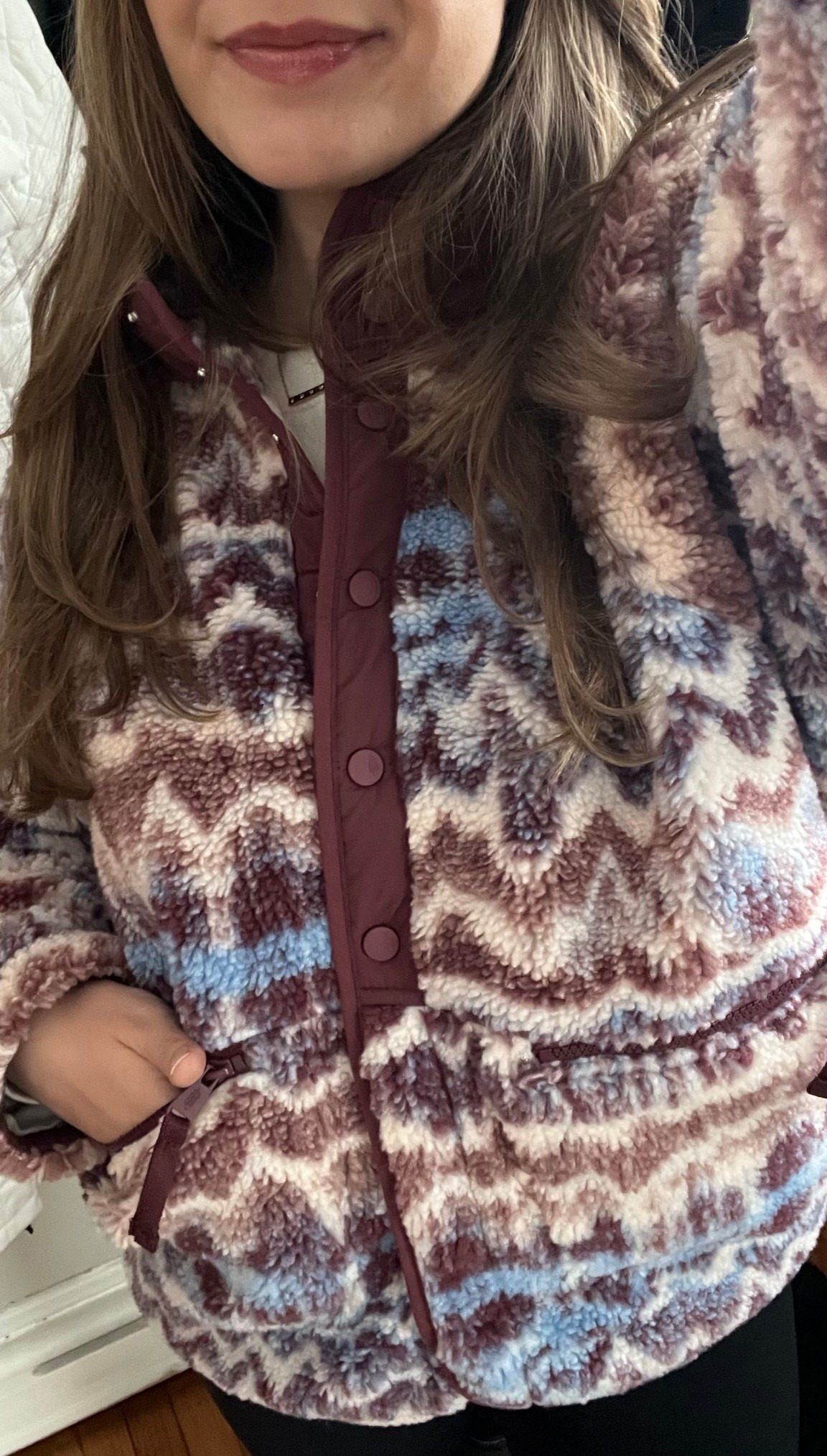 snow day winter weather ready in my Free People Hit The Slopes Sherpa coat! This Sherpa jacket has a double lining, so it will keep you extra warm in the winter (even with windchill). Perfect for throwing on to go on a winter walk! Size up because of the liner, I’m wearing a L 💞

#LTKValentine #LTKmorningroutine #LTKootd
