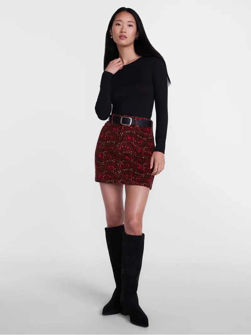 Scenario Women's and Women's Plus Corduroy Mini Skirt, 17" Length, Sizes 0-28 | Walmart (US)