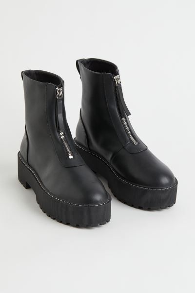 Chunky Zip-front Boots | H&M (US + CA)