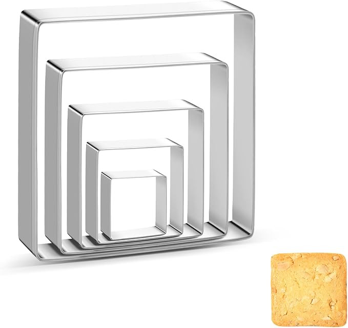 Square Cookie Cutter Sandwich Cutters for Lunchbox Fruit Cutters Vegetable Cutters for Baking DIY... | Amazon (US)