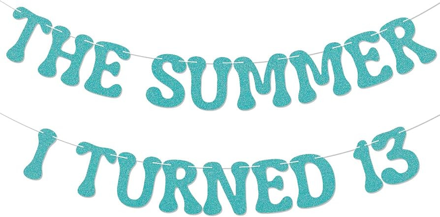 The Summer I Turned 13 Banner - Bruh Teen Boy 13th Birthday Decor, Cheers to 13 Years, Summer Bea... | Amazon (US)