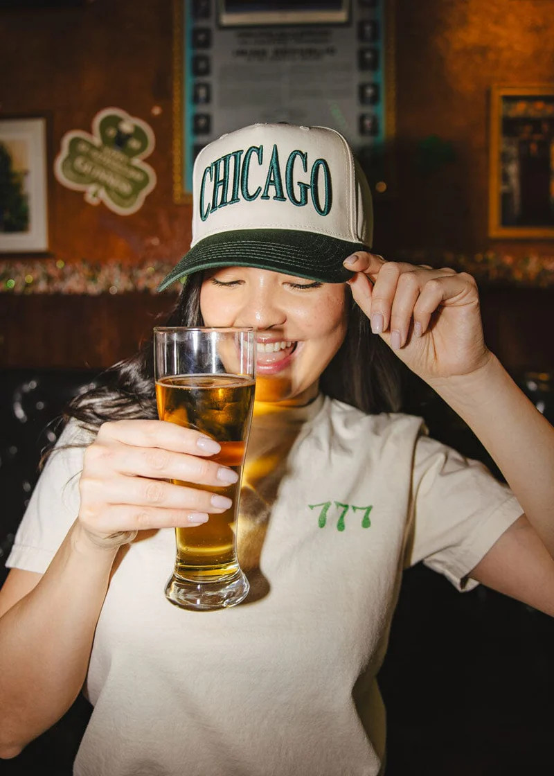 Chicago Puff Baseball Cap - Green | Alice & Wonder