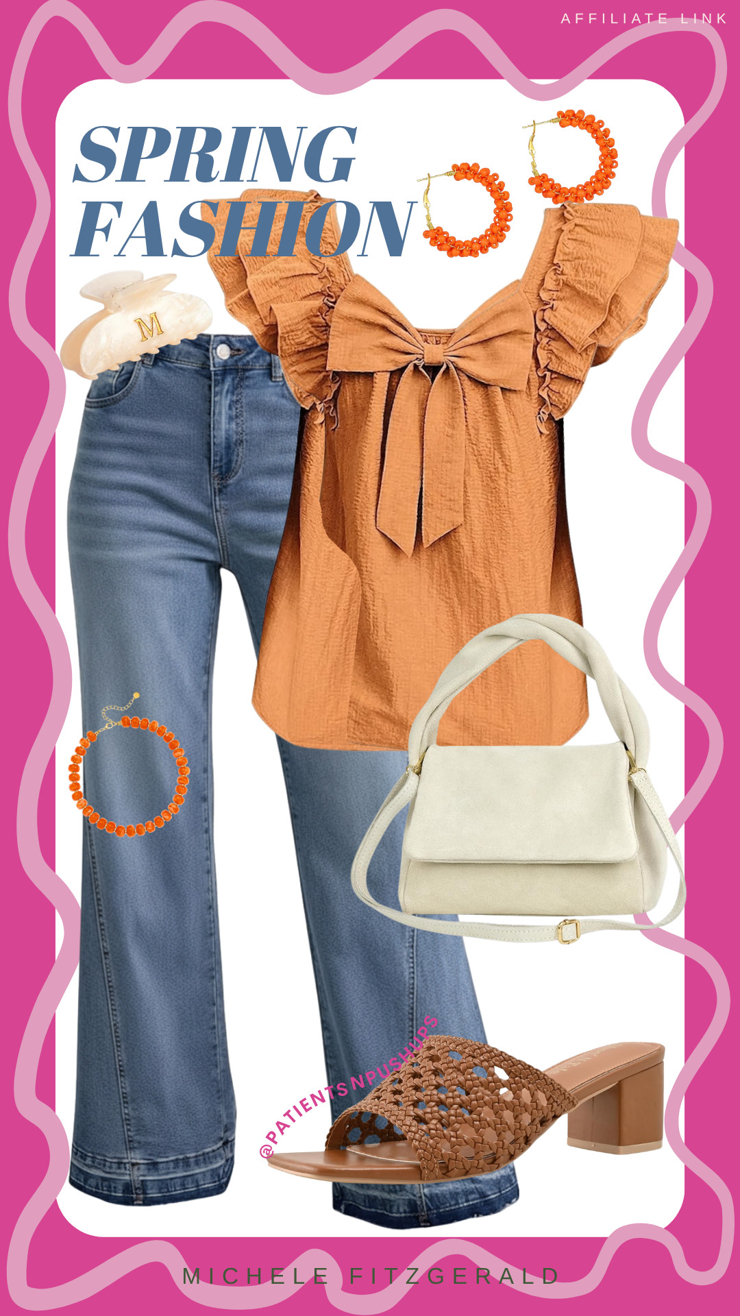 Ready for spring? I'm all about this rust top with my favorite wide leg jeans. A chic hat, statement earrings, and comfy sandals complete the look. Perfect for any spring outing! 🌸✨ 

#SpringFashion #WeekendOutfit  

 #LTKdayinmylife #LTKmomlife #LTKmorningroutine