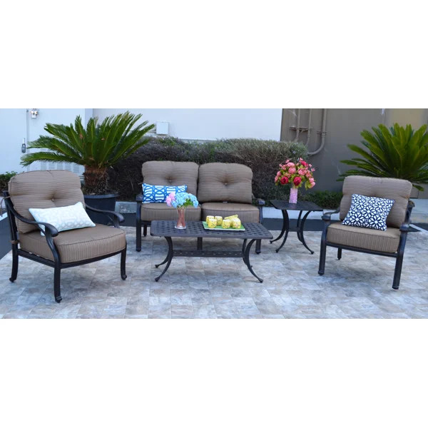 Nola Metal 4 - Person Seating Group with Cushions | Wayfair North America