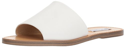 Steve Madden Grace Open Toe Slip-On Strap Slide Sandals White Leather (11, White Leather) | Amazon (US)