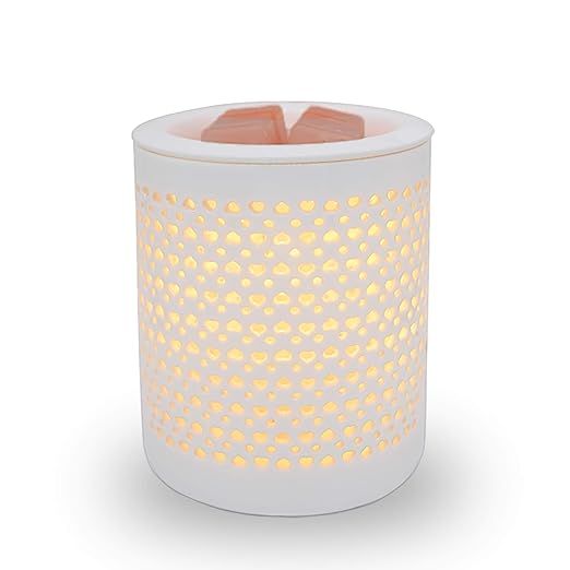 HELIOS Candle Warmer Electric Wax Melt Warmer with Dimmer Switch White Ceramic Wax Tart Burner Fr... | Amazon (US)