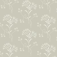 Magnolia Home Cupola Wildflower Wallpaper, Sure Strip in Light Grey/White by DecoratorsBest | DecoratorsBest