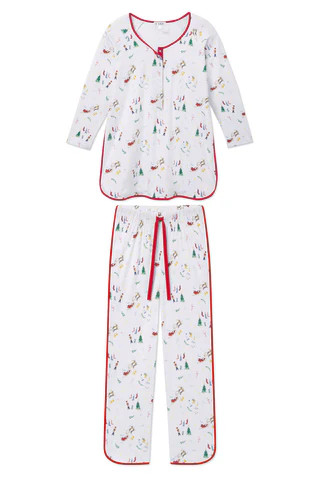 Pima Maternity Long-Long Set in Night Before Christmas | Lake Pajamas