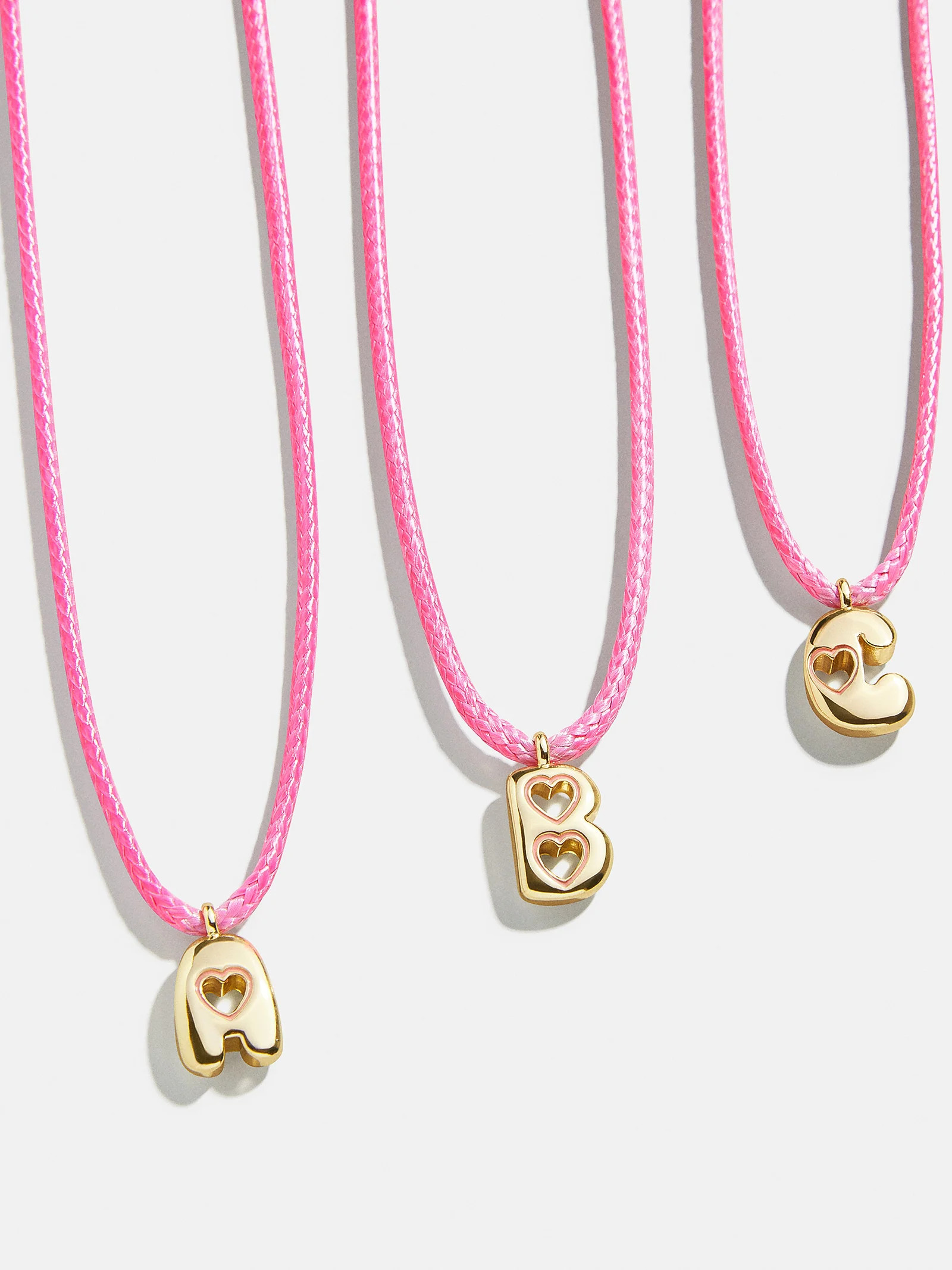 Pretty in Pink Kids Initial Necklace - Light Pink | BaubleBar
