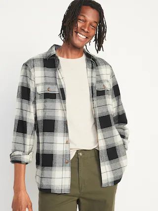 Regular-Fit Plaid Flannel Shirt for Men | Old Navy (US)