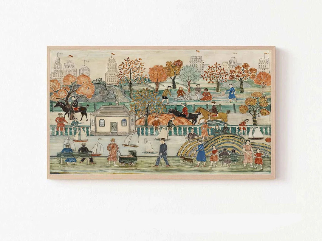 Samsung Frame TV Art Vintage Central Park Painting by Maurice Prendergaste Digital Download for T... | Etsy (US)