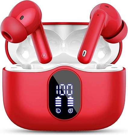 Wireless Earbuds Bluetooth 5.4 Headphones Bass Stereo Ear Buds with Noise Cancelling Mic LED Disp... | Amazon (US)