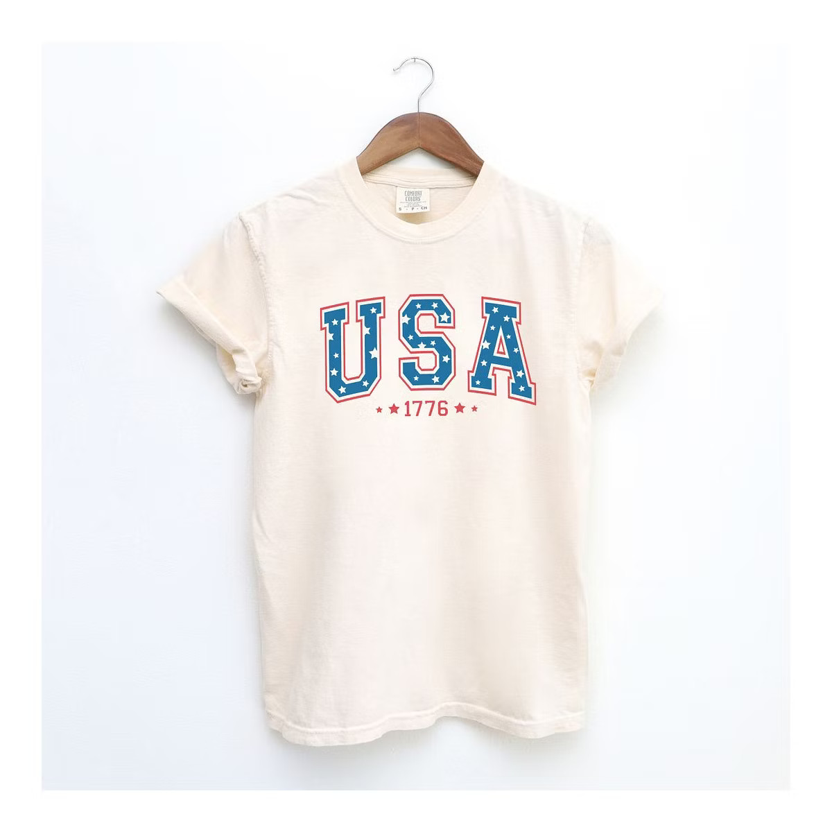 Simply Sage Market Women's USA 1776 Stars Short Sleeve Garment Dyed Tee | Target