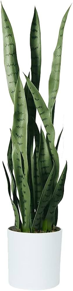 flybold Fake Snake Plant Faux Snake Plant, Large Faux Sansevieria Plant Artificial with 28 Tall L... | Amazon (US)