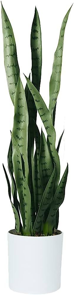 flybold Fake Snake Plant Faux Snake Plant, Large Faux Sansevieria Plant Artificial with 28 Tall L... | Amazon (US)