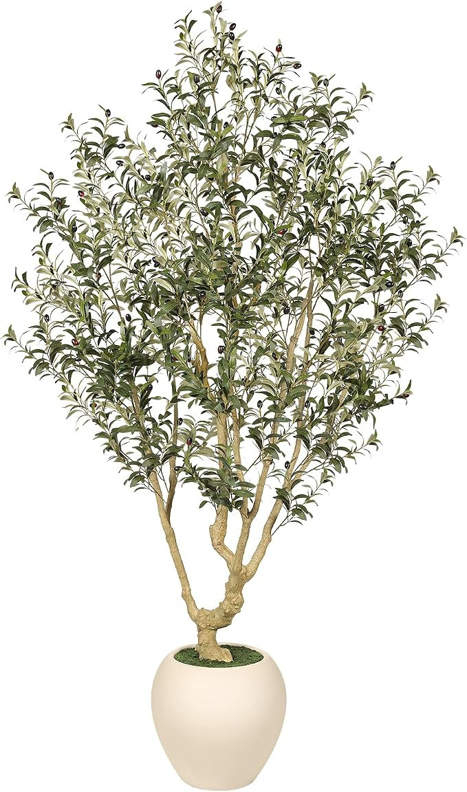 Faux Olive Tree 7FT - Large Olive Trees Artificial Indoor with 15in Exquisite Planter - Tall Fake... | Amazon (US)