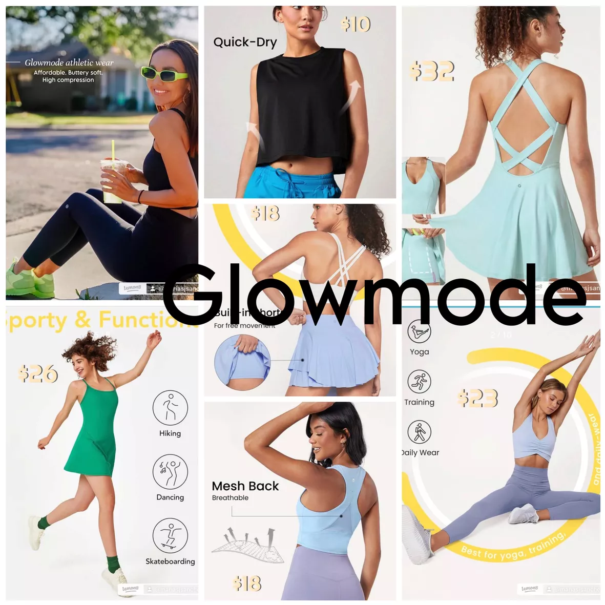 GLOWMODE SoftFlux Criss-Cross Activewear Dress