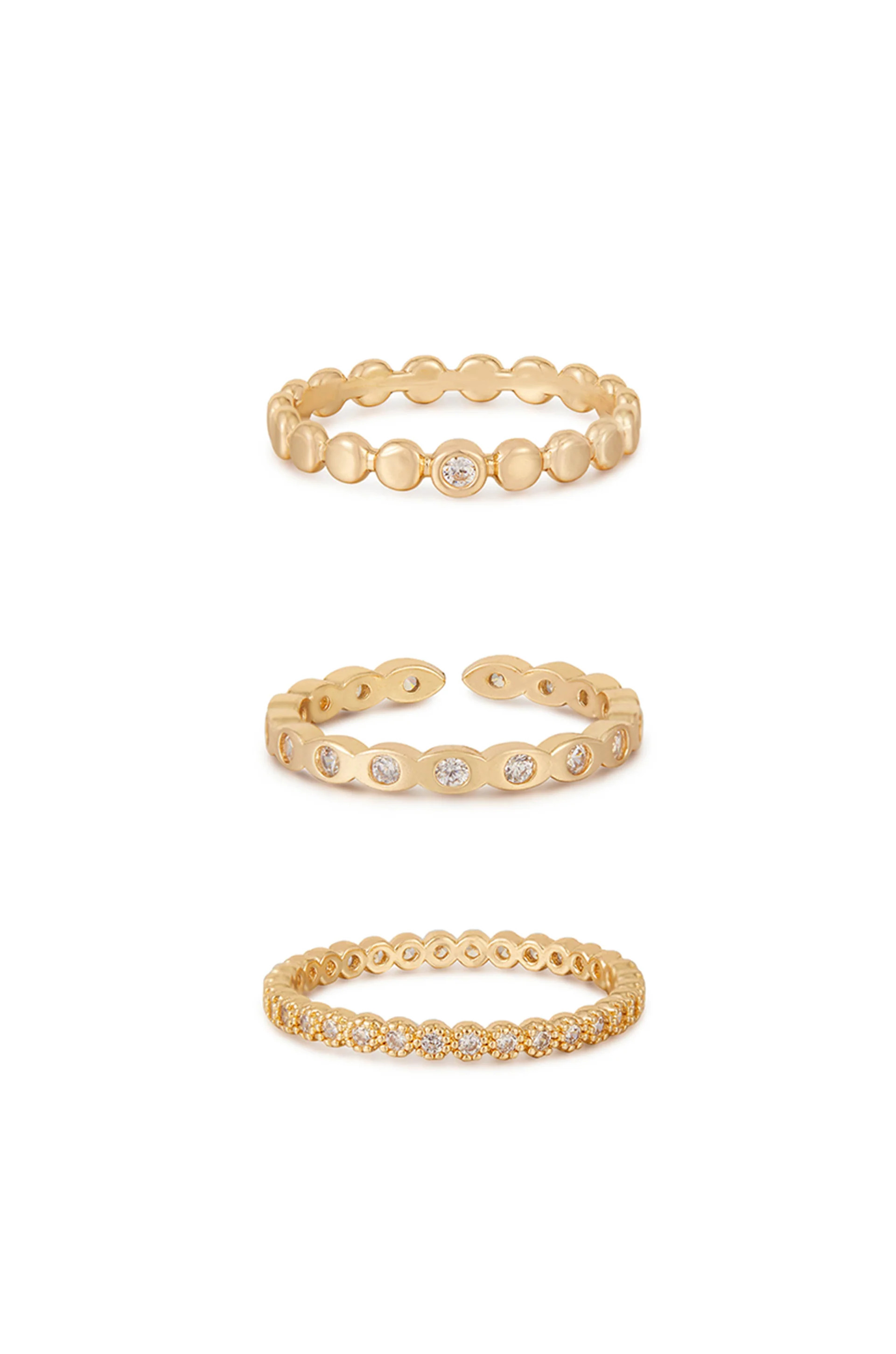 Small Bits of Bling Crystal Ring Set | Ettika