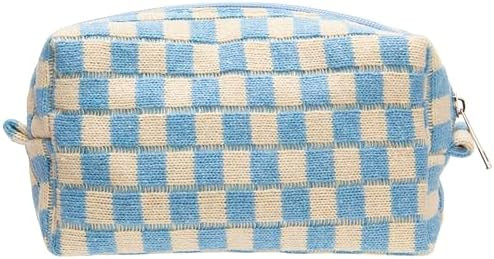 Amazon.com: PAZIMIIK Checkered Makeup Bag for Purse Portable Zipper Make Up Pouch Small Cosmetic ... | Amazon (US)